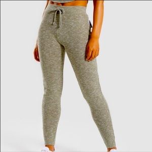 Gymshark slounge leggings in washed khaki marl